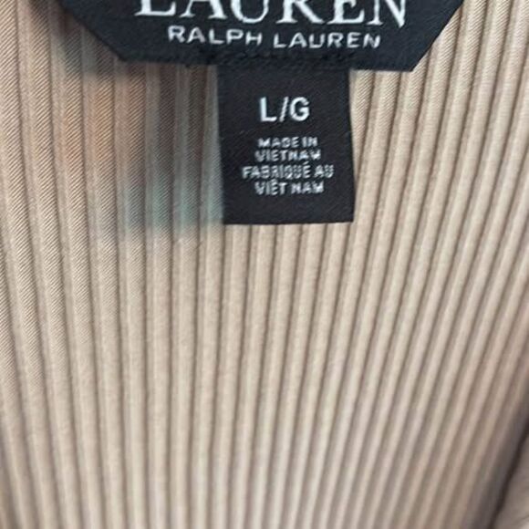 Ralph Lauren Puff Sleeve Tan Henley Top Women’s Large - Picture 2 of 10